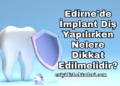Edirne'de İmplant Diş Yapılırken Nelere Dikkat Edilmelidir?